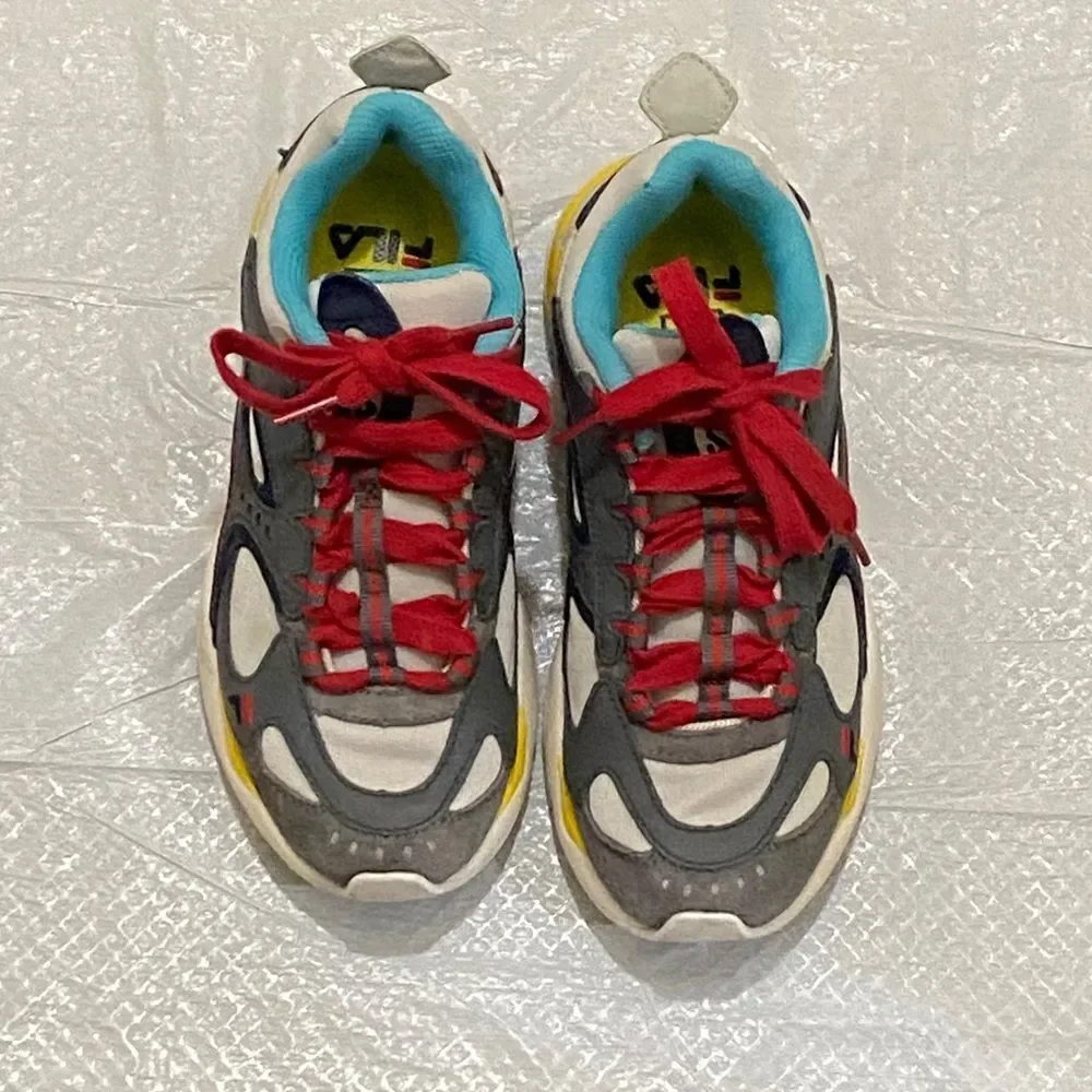 Fila Boveasorus Women’s Sneakers with Red, Blue, and Yellow Accents Size 6 US